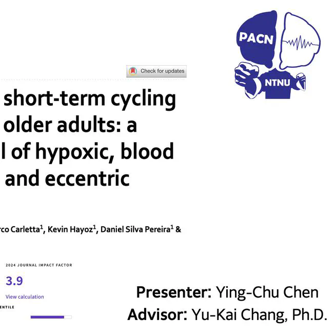 Journal Meeting: Effectiveness of short-term cycling interventions in older adults