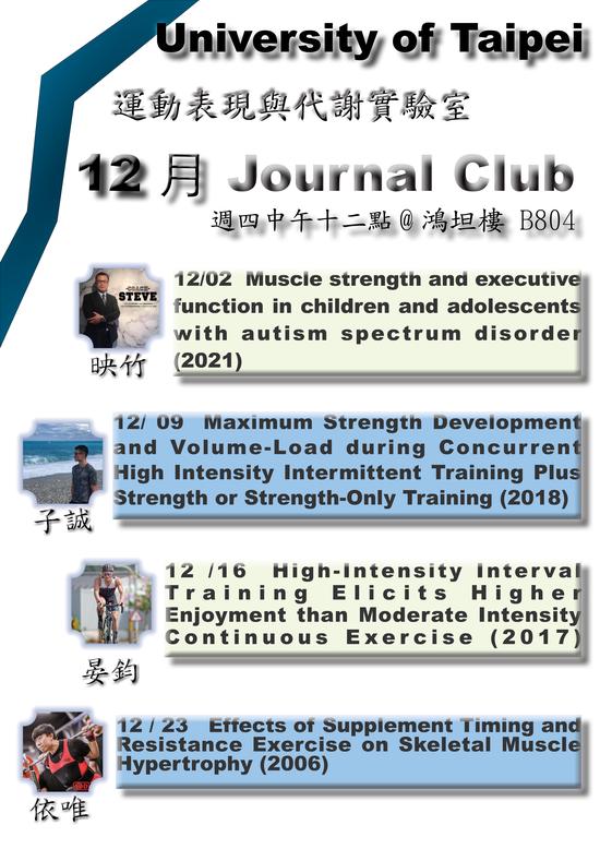 Exercise and Health Sciences Journal Clubs in December